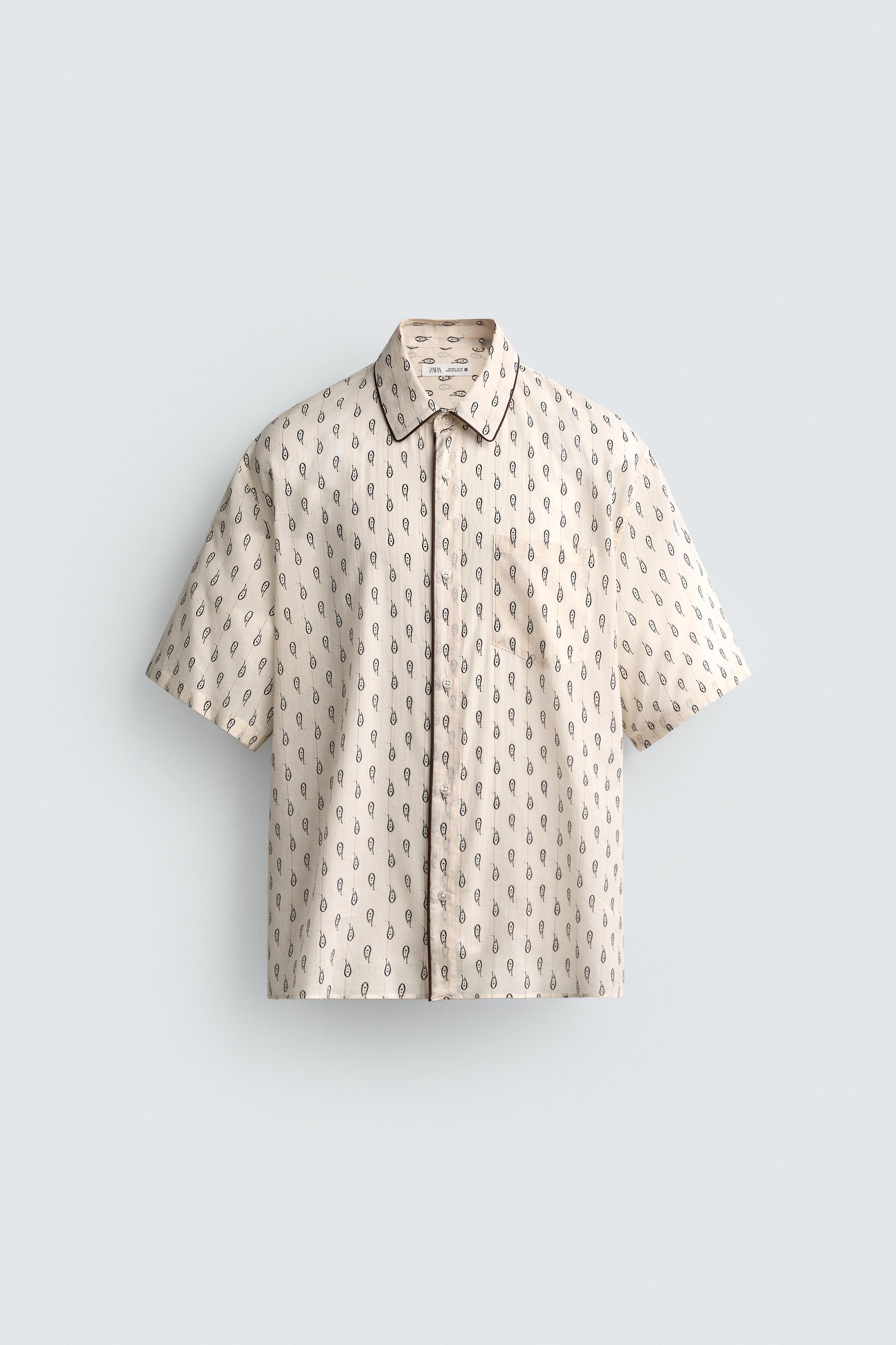 CHEMISE RELAXED FIT PAISLEY CONTRASTÉE